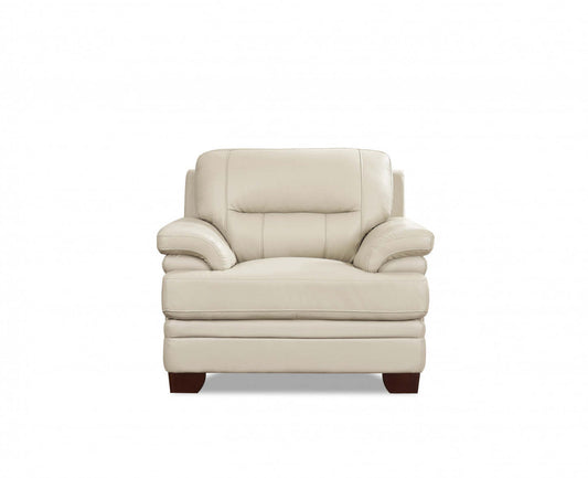 Hydeline Luxor Fauteuil en cuir – Vanille