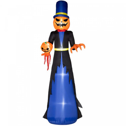 Homcom 10ft Halloween Gonflable Pumpkin Head Reaper Outdoor LED Display|Outsunny Gonflable Faucheuse Tête De Citrouille D'Halloween LED De 10 Pi