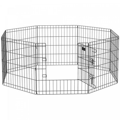 Pawhut Dog Playpen Puppy Play Pen, Pet Exercise Fences For Outside Indoor, Pliable Dog Kennel, 24h|Pawhut 24 Pouces Pliable En Métal Exercice Parc Pour Animaux De Compagnie Cour Chien Chiot Chenil Ca