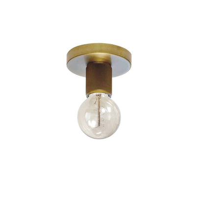 Dainolite Roswell 1 Light Flush Mount Small Aged Brass Lamp|Petit plafonnier affleuré Roswell de Dainolite avec finition laiton vieilli et 1 ampoule