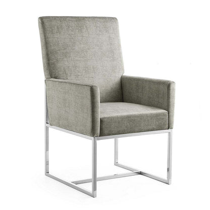Manhattan Comfort Element Velvet Dining Chair - Grey|Chaise de salle à manger Element de Manhattan Comfort en velours - grise