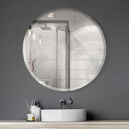 Arcus 36 X 36 Round Frameless Beveled Edge Mirror|Miroir rond Arcus 36 po x 36 po sans cadre avec bordure biseautée