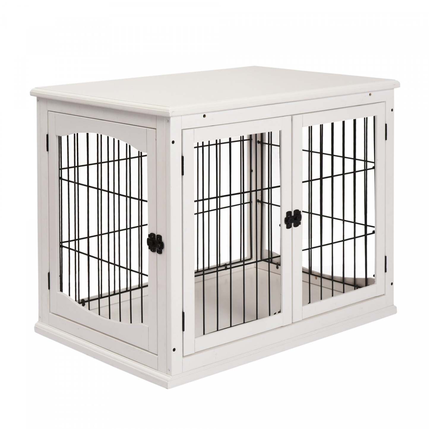 Pawhut 26'' Cage A Chien Décorative En Bois Avec Double Porte D'entrée Et Un Design Simple Et Moderne