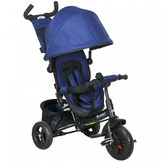 Qaba Tricycle 6 En 1 Pour Tout-petits, Tricycle Pour Enfants Avec Auvent Pliable, Poignée Amovible Pour Parents Et Housse