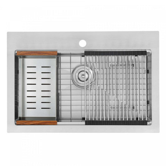 Ancona 30 Drop-In Workstation Kitchen Sink - AN-3128|Évier de cuisine poste de travail encastré Ancona de 30 po - AN-3128|D77GGQ74