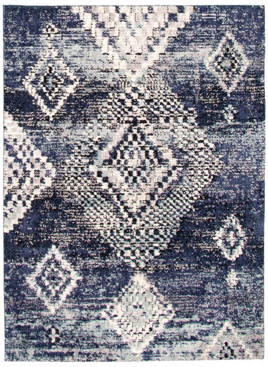 Tapis Makondo Mosaique Bleu - 8'0 x 10'0|Carpette Makondo Mosaique bleu - 8 pi 0 pox 10 pi 0 po| D2AN3AQ0