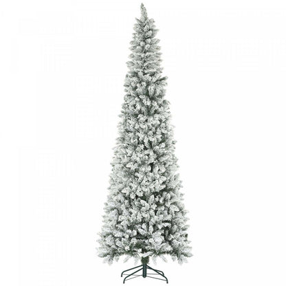 Homcom Arbre De Noel Artificiel Floque De 9 Pieds Avec Base En Acier, Vert