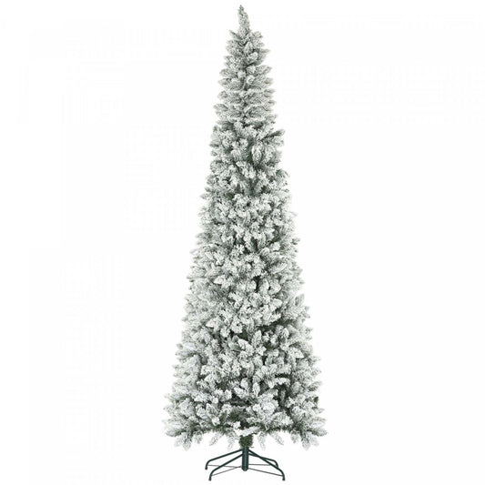 Homcom Arbre De Noel Artificiel Floque De 9 Pieds Avec Base En Acier, Vert