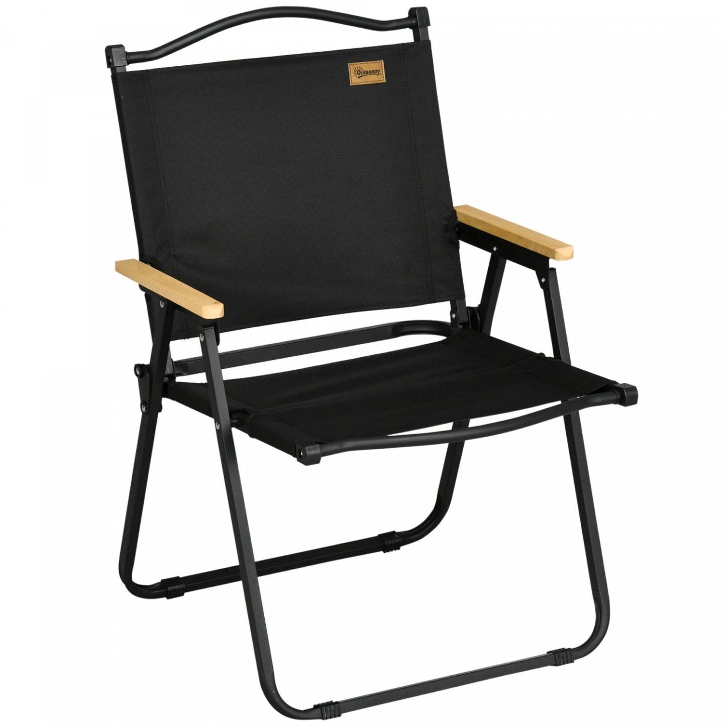 Chaise de camping pliante Outsunny, fauteuil portable, noir