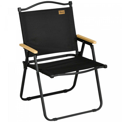 Chaise de camping pliante Outsunny, fauteuil portable, noir