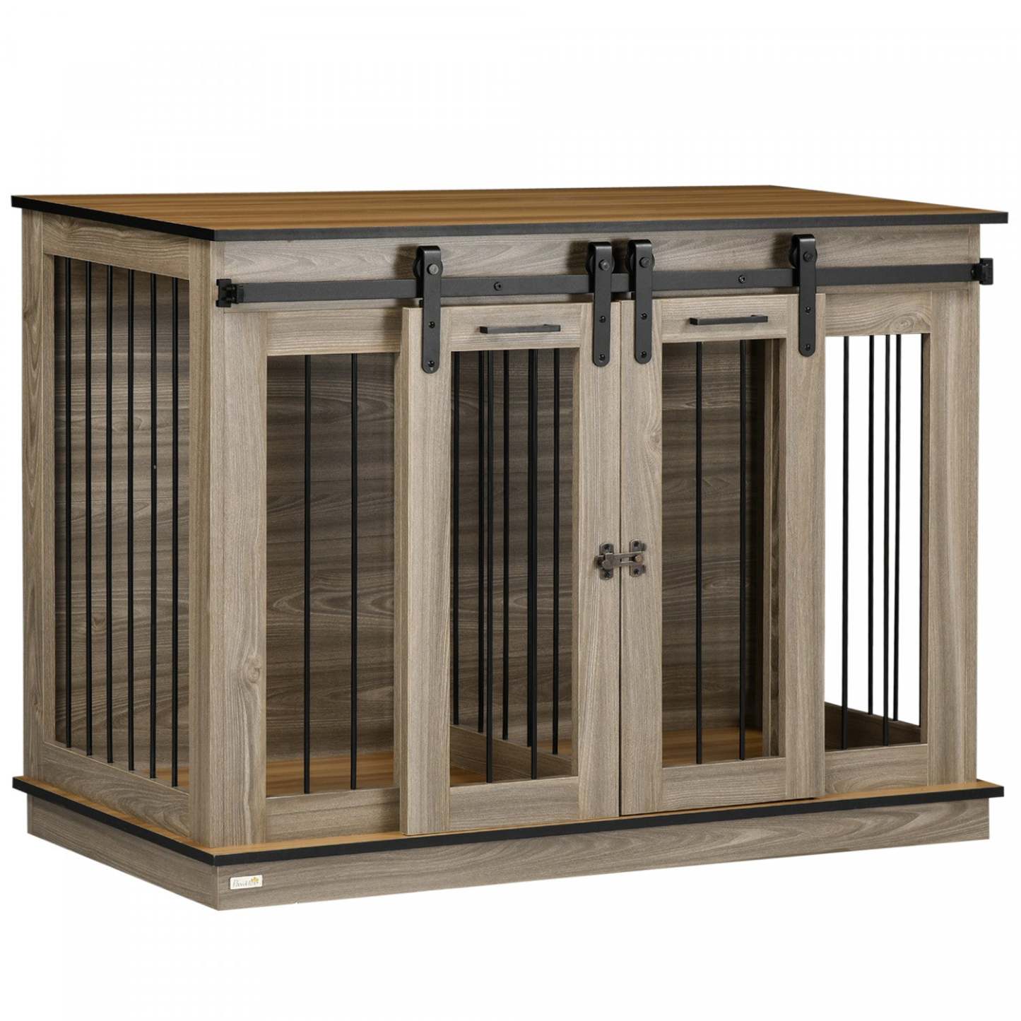 Pawhut Meuble Pour Cage De Chien Avec Panneau De Séparation, Meuble Tv En Bois Pour Grands Chiens, Maison Pour Animaux | Pawhut Dog Crate Furniture With Divider Panel, Wooden Dog Kennel Tv Stand For Large Dogs, Pet House