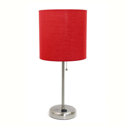 Limelights Stick Lamp with Charging Outlet And Fabric Shade Table Lamp|Lampe de table Limelights avec pied mince et prise de recharge|D217HEAD