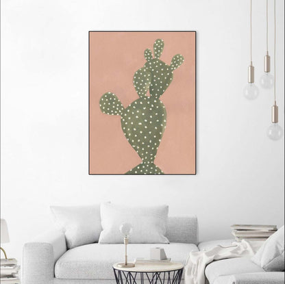 Œuvre d'art murale sur toile encadrée noire « Coral Cacti Ii » 24 x 32
