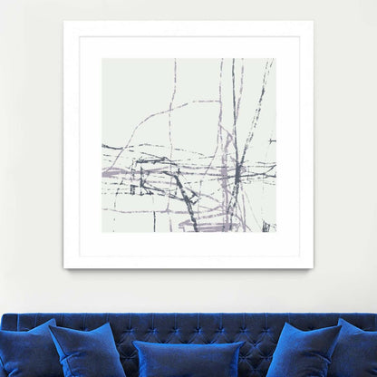 Œuvre d'art murale imprimée blanche et mate « Chalk Doodles H » 30 x 30