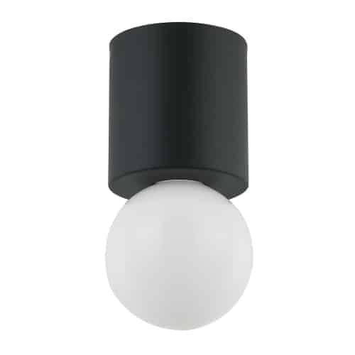 Dainolite Theron 1 Light Flush Mount Globe Matte Black Finish Lamp|Plafonnier affleuré Theron de Dainolite en forme de globe, avec fini noir mat et 1 ampoule