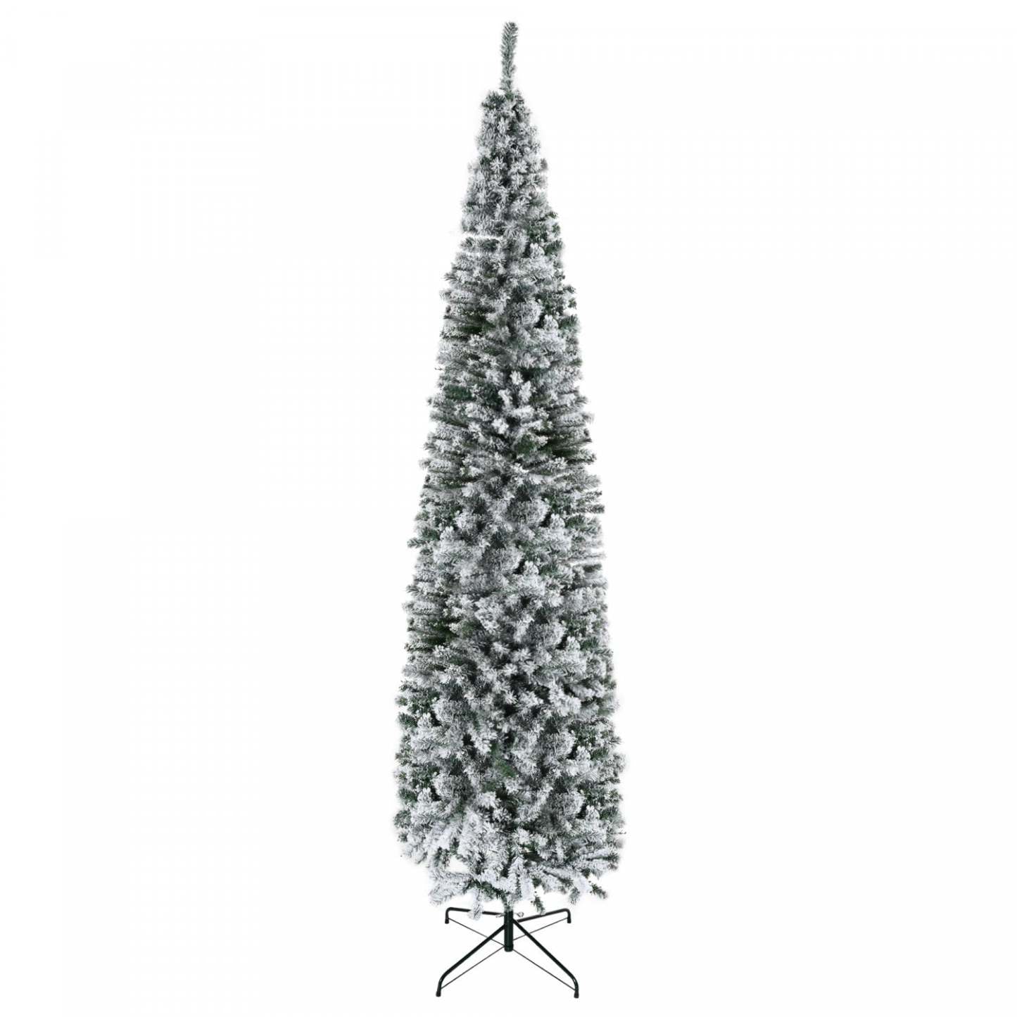 Homcom Snow Flocked Pencil Christmas Tree Slim Artificial Christmas Tree|Homcom Arbre de Noël en Forme de Crayon de Sapin de Noël