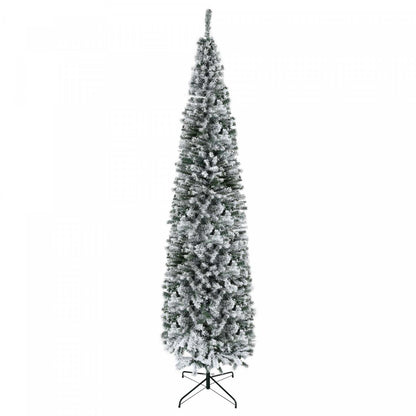 Homcom Snow Flocked Pencil Christmas Tree Slim Artificial Christmas Tree|Homcom Arbre de Noël en Forme de Crayon de Sapin de Noël