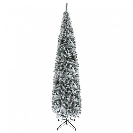 Homcom Snow Flocked Pencil Christmas Tree Slim Artificial Christmas Tree|Homcom Arbre de Noël en Forme de Crayon de Sapin de Noël