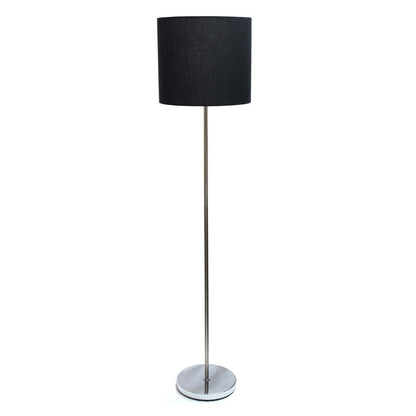 Simple Designs Lampe à pied en nickel brossé avec abat-jour cylindrique, noire|D21D6NSX