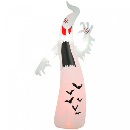 Outsunny 8ft Gonflable Halloween Ghost With Bats, LED Yard Display|Outsunny Fantôme Effrayant Gonflable D'Halloween De 8pi Avec Chauves-souris