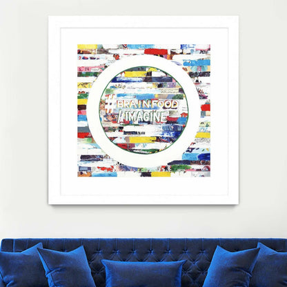 Smoke Circus Iv Matted and Framed White 36x36 Wall Art|Œuvre d'art murale encadrée blanche et mate « Smoke Circus Iv » 36 x 36