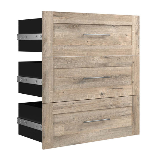Bestar Pur 3 Drawer Set for 36 W Closet Organizer - Rustic Brown|Ensemble de 3 tiroirs Pur de Bestar pour organisateur de garde-robe de 36 po (L) - brun rustique