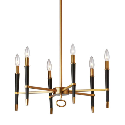 Dainolite Langford 6 Light Chandelier Vintage Bronze Finish Lamp|Lustre Langford de Dainolite avec fini bronze rétro et 6 ampoules