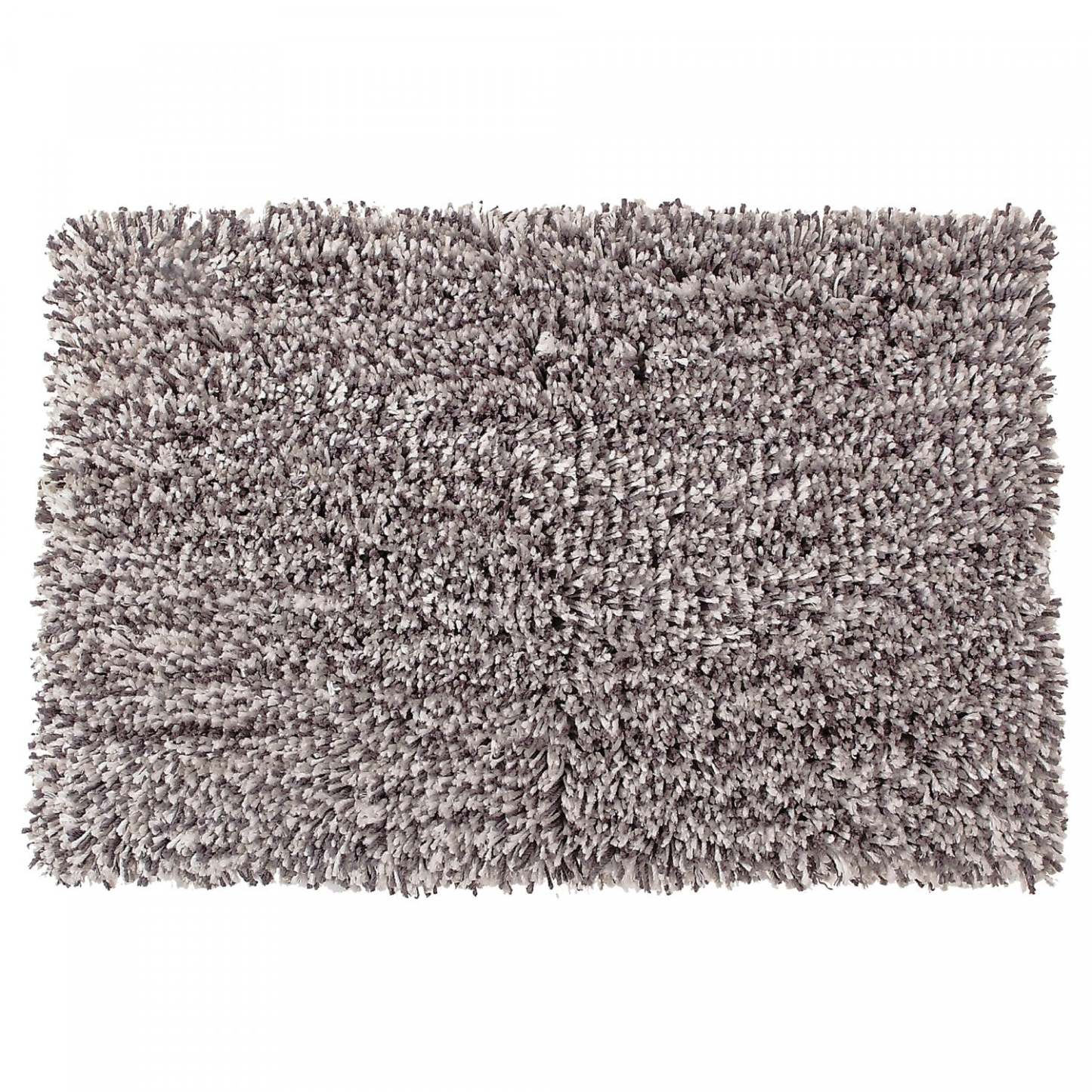 Tapis de bain Microfibre Shaggy Gris/Blanc 20 x 32|Tapis de bain en microfibre gris et blanc à poil long 20 x 32