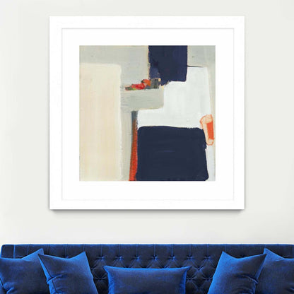 Bay Bridge V1 Matted and Framed White 36x36 Wall Art|Œuvre d’art murale encadrée blanche et mate « Bay Bridge V1 » 36 x 36