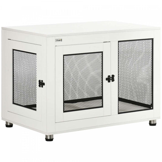 Pawhut Table D'appoint Pour Animal Domestique Avec Coussin Résistant À L'Eau, Meubles De Cage Pour Chien Grand