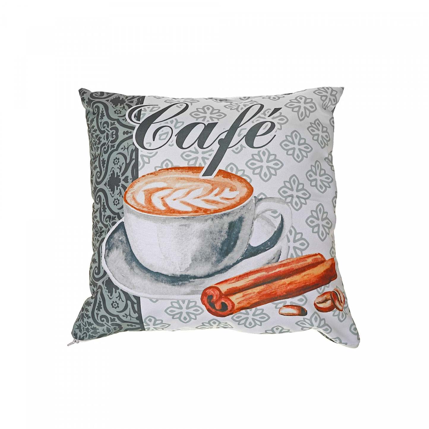 Coussin Polyester Digital Print Café Latte 18 x 18 - Set de 2|Coussin 18 x 18 en polyester à estampe numérique avec café au lait - ensemble de 2