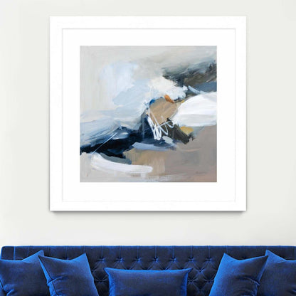 Surfacing Matted and Framed White 36x36 Wall Art|Œuvre d'art murale encadrée blanche et mate « Surfacing » 36 x 36