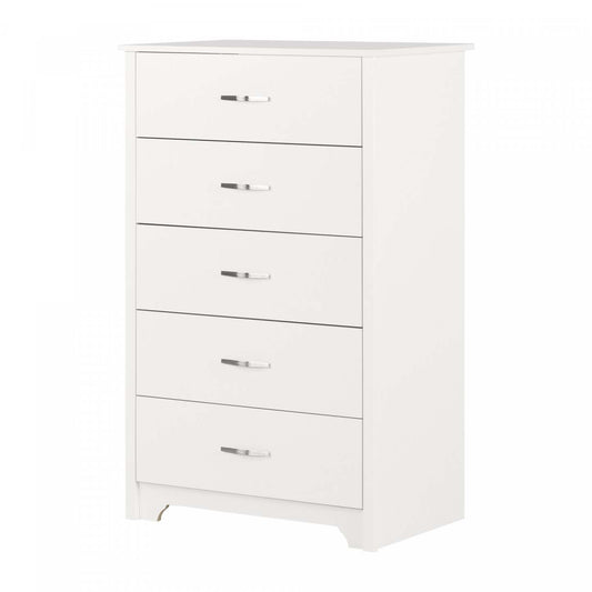 Commode Fusion à 5 tiroirs - Blanc Pur | Commode Fusion 5 Tiroirs - Blanc Solide