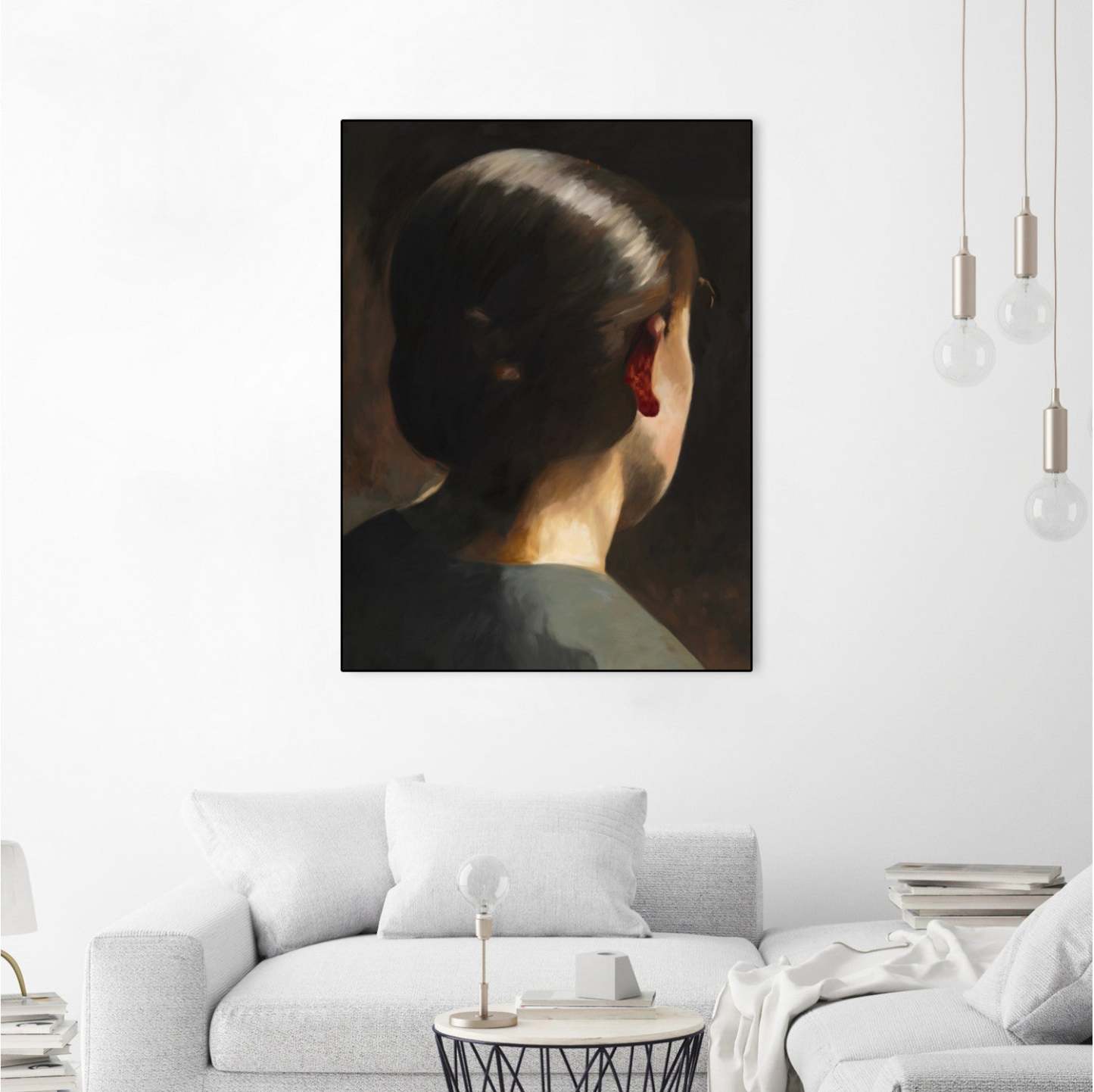 Œuvre d'art murale sur toile encadrée noire « Inès » 24 x 32