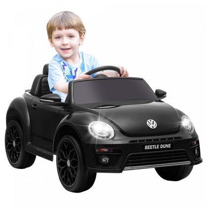 Qaba Voiture Électrique Pour Enfants 12 V, Volkswagen Beetle, Voiture Pour Enfants Alimentée Par Batterie