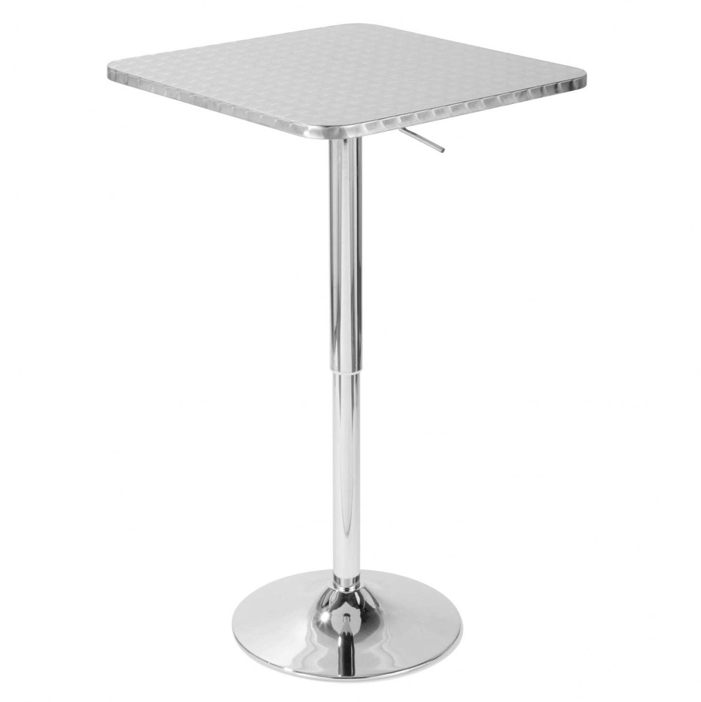 LumiSource Bistro Contemporary Adjustable Square Bar Dining Table - Argent|Table Bistro carrée réglable et contemporaine pour bar ou salle à manger - argent