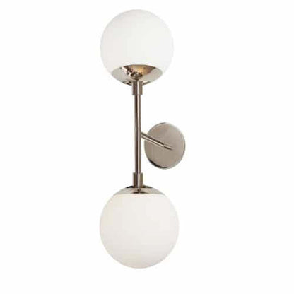 Dainolite Dayana 2 Light Wall Sconce Poli Chrome White Glass Lamp|Applique murale Dayana de Dainolite en verre blanc, avec fini chromé poli et 2 ampoules