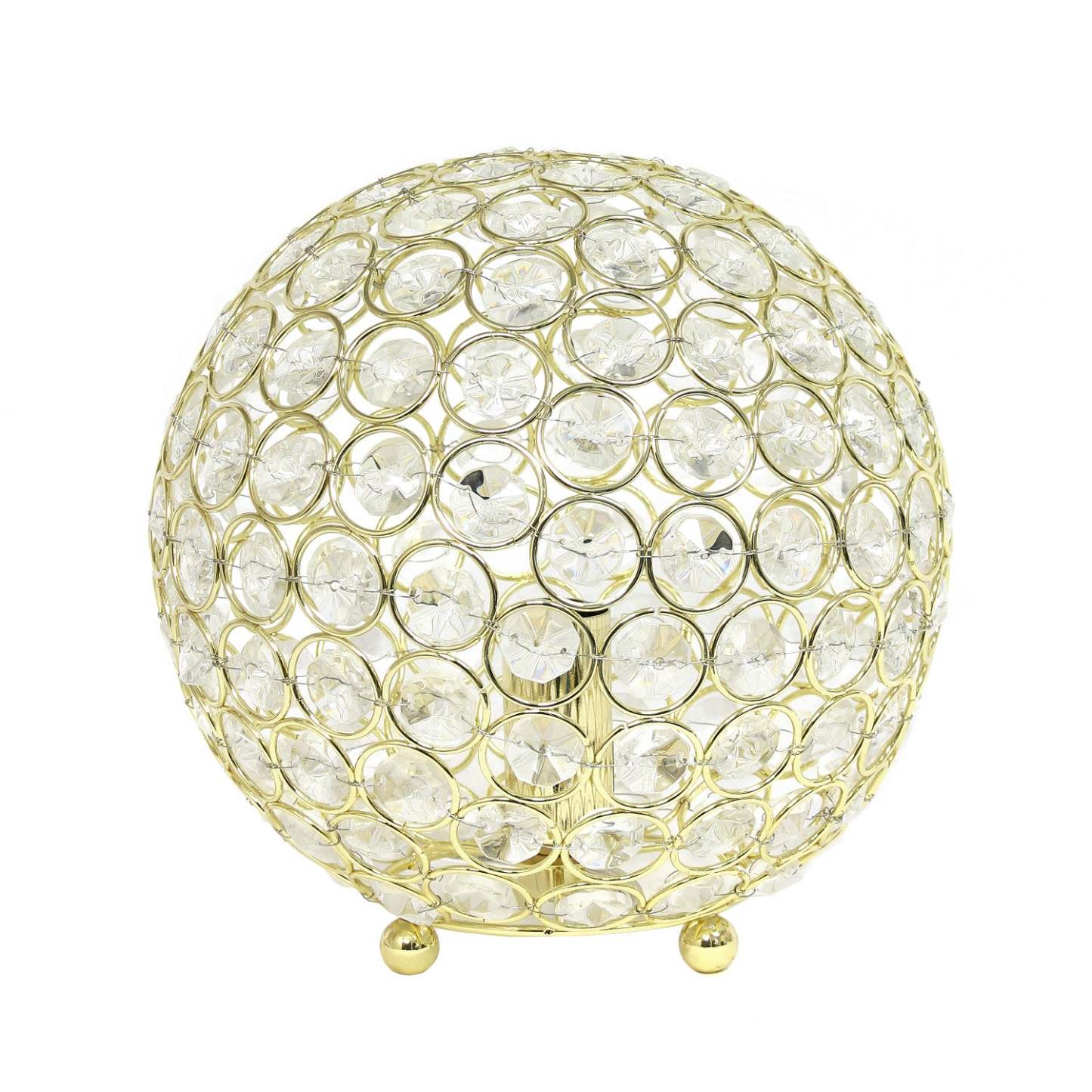 Lampe de table Elipse Elegant Designs balle de 8 po avec paillettes de cristal, dorée|D2122C0R