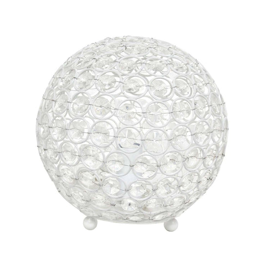 Elegant Designs Elipse 8 Inch Crystal Ball Sequin Table Lamp, Blanc|Lampe de table Elipse Elegant Designs balle de 8 po avec paillettes de cristal, blanche|D22LHDR0