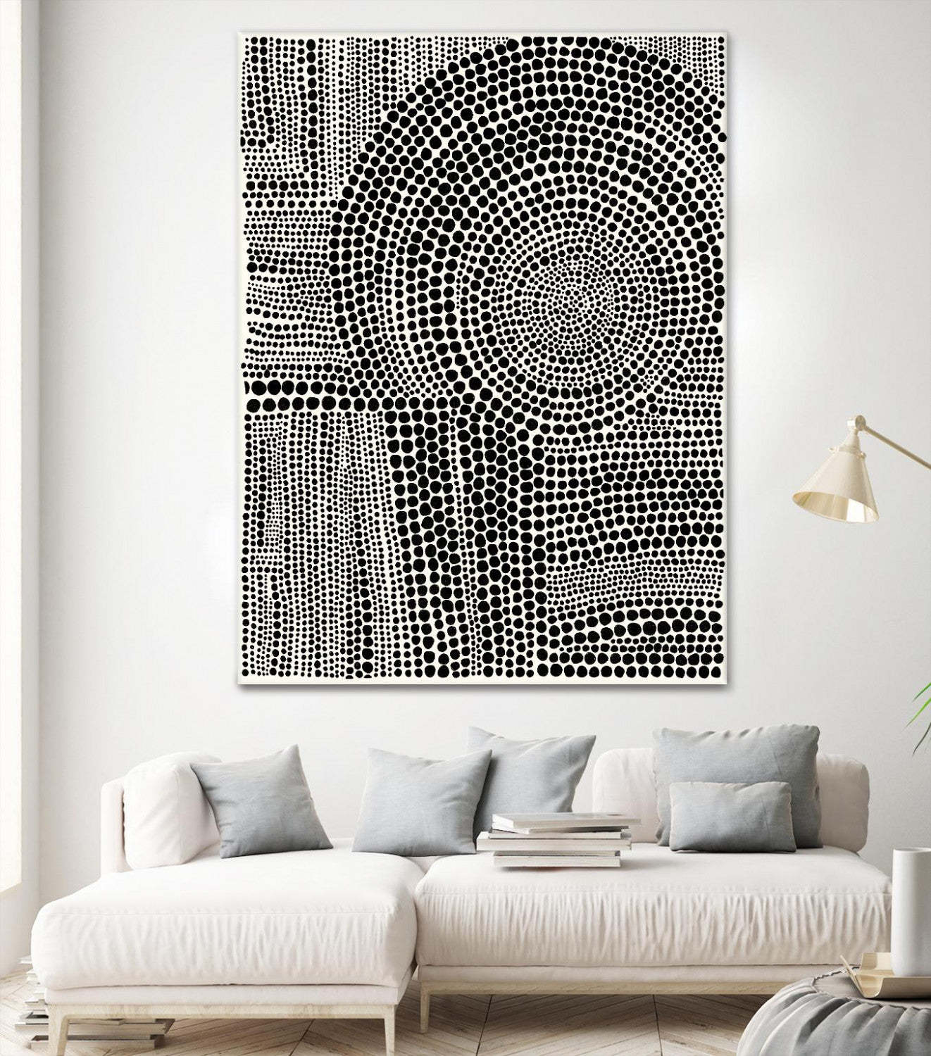 Œuvre d'art murale géante « Clustered Dots B » 72 x 54
