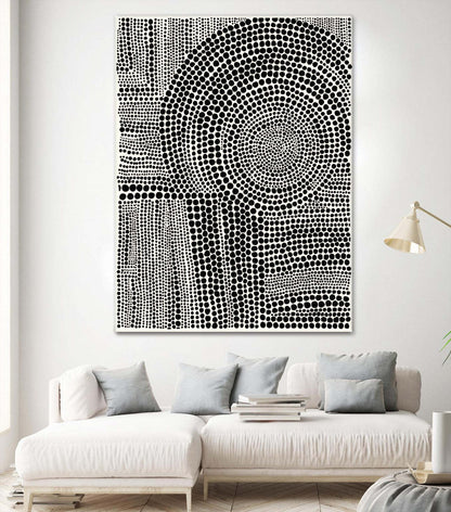 Œuvre d'art murale géante « Clustered Dots B » 72 x 54