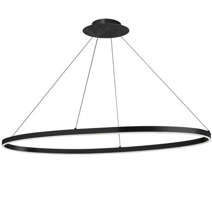 Lustre horizontal Dainolite Circulo 63w Finition noir mat Lampe diffuseur en acrylique blanc|Lustre horizontal Circulo de Dainolite en acrylique blanc qui diffuse la lumière, avec fini noir mat et ampoule de 63 W