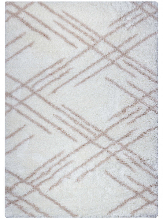 Ker Cream Lines 4x6 Area Rug|Carpette Ker crème à rayures 4 x 6|D80GY250