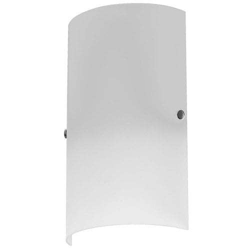 Dainolite Paza Applique murale à 1 lumière avec accents en chrome satiné et lampe en verre blanc givré
