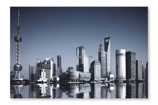 Shanghai Chine 24x36 Cadre d’art mural et panneau de tissu| Shanghai Chine 24 po x 36 po : Cadre d'art mural et panneau de tissu|D44GTYJ1