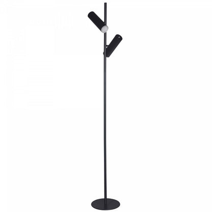 Dainolite Constance Lampadaire 12w Diffuseur Acrylique Givré Noir Mat|Lampe à pied Constance de Dainolite en acrylique givré qui diffuse la lumière, avec fini noir mat et ampoule de 12 W