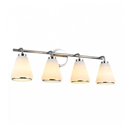 Meuble-lavabo Zoey à 4 lampes, en nickel poli |