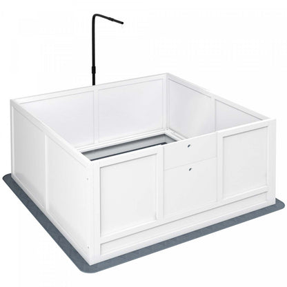 Pawhut Boîte De Mise Bas Pour Chiens, Parc Pour Chiots Avec Support Lumineux Rétractable, Coussin Imperméable, Rail, Adju