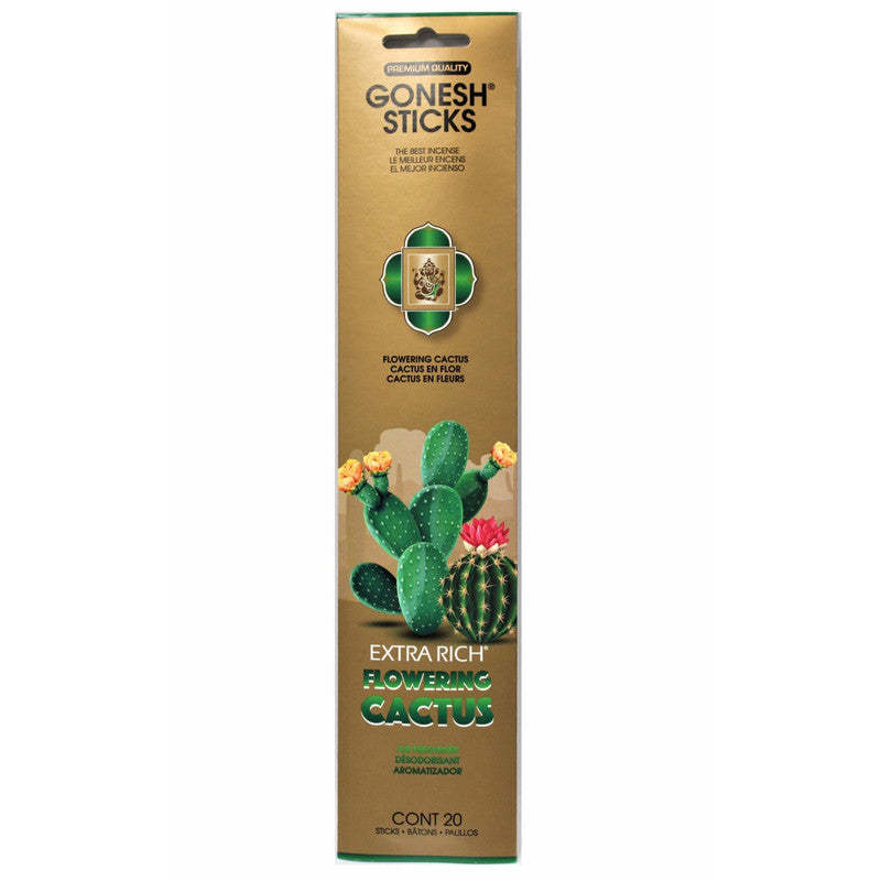 Gonesh Stick Flowering Cactus Set of 8 Incense Sticks|Ensemble de 8 paquets de bâtons d'encens au cactus en fleurs de Gonesh