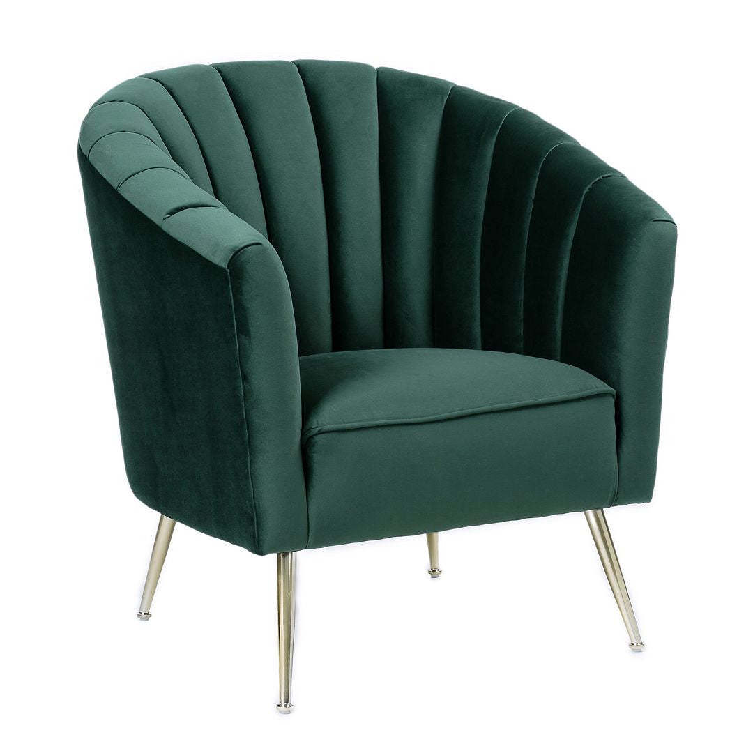 Manhattan Comfort Rosemont Velvet Accent Chair - Green &amp; Gold|Fauteuil d'appoint Rosemont de Manhattan Comfort en velours - vert et doré